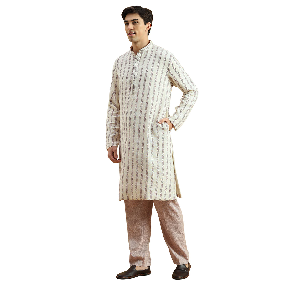 Linen Resham Kurta Payjama