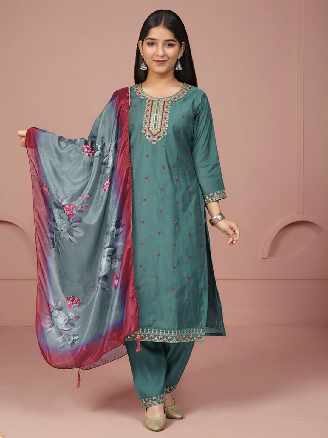 Aisha Silk Straight-Cut Suit