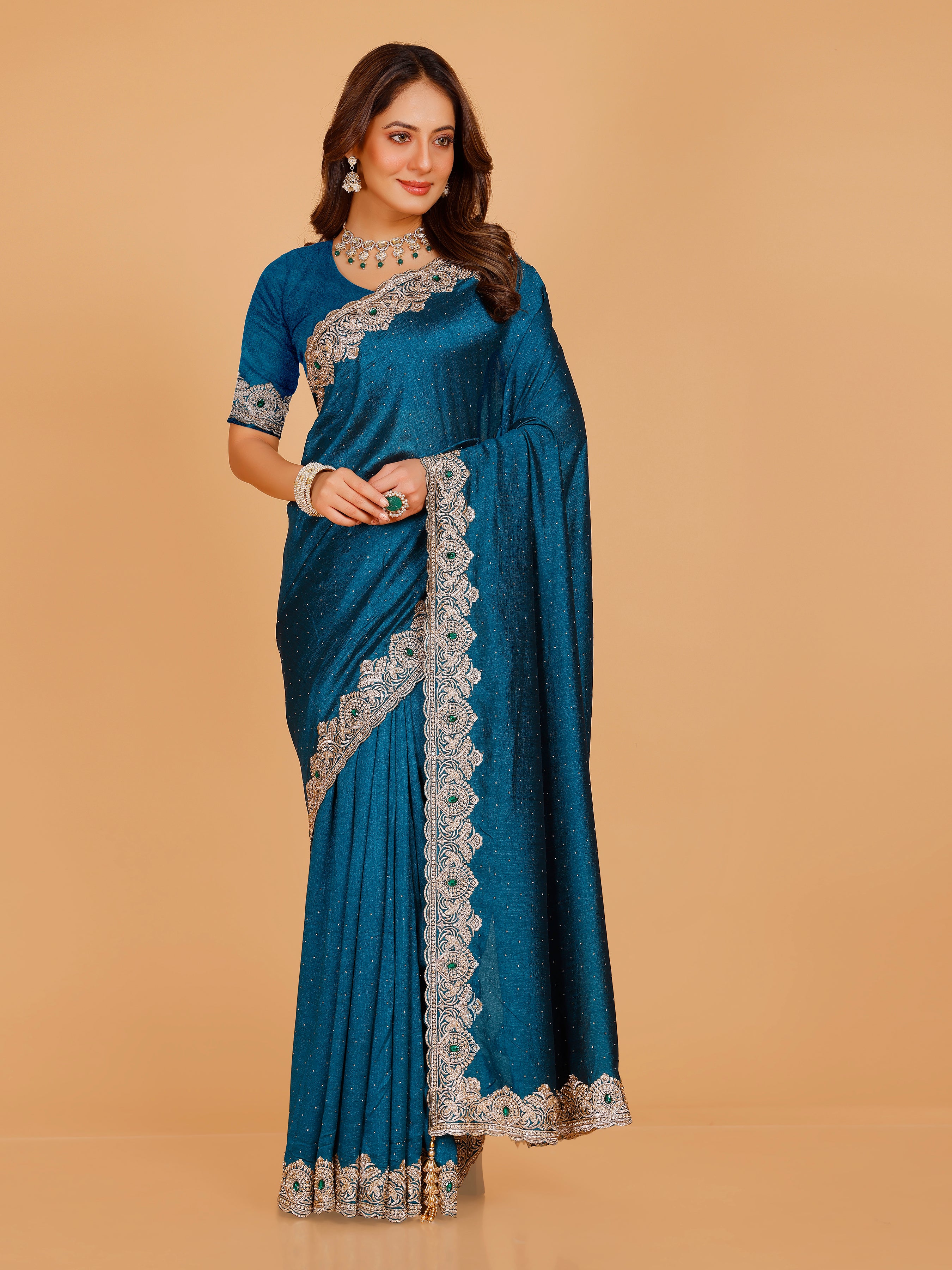 Bhavya Silk Embroidered Saree