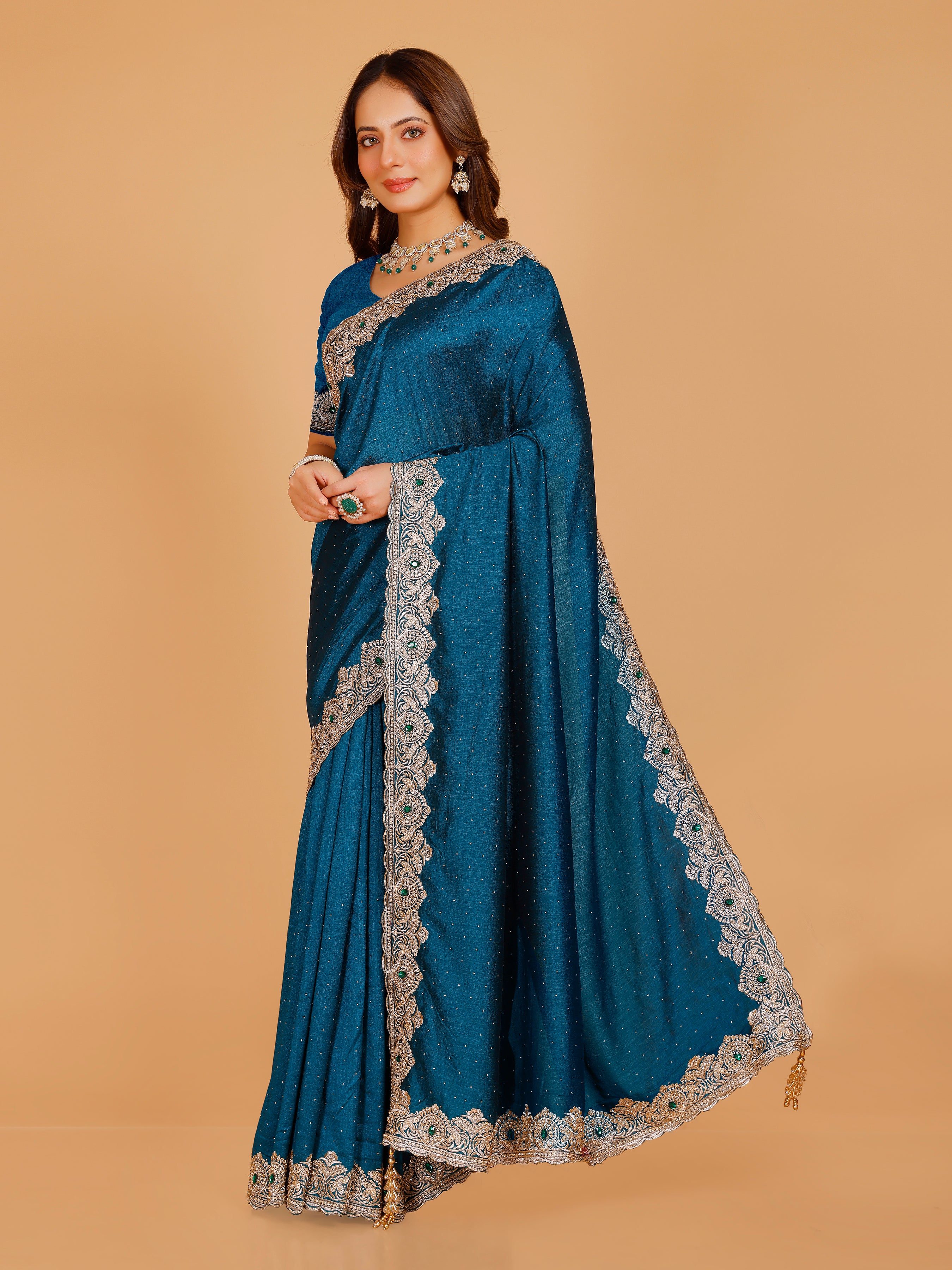 Bhavya Silk Embroidered Saree