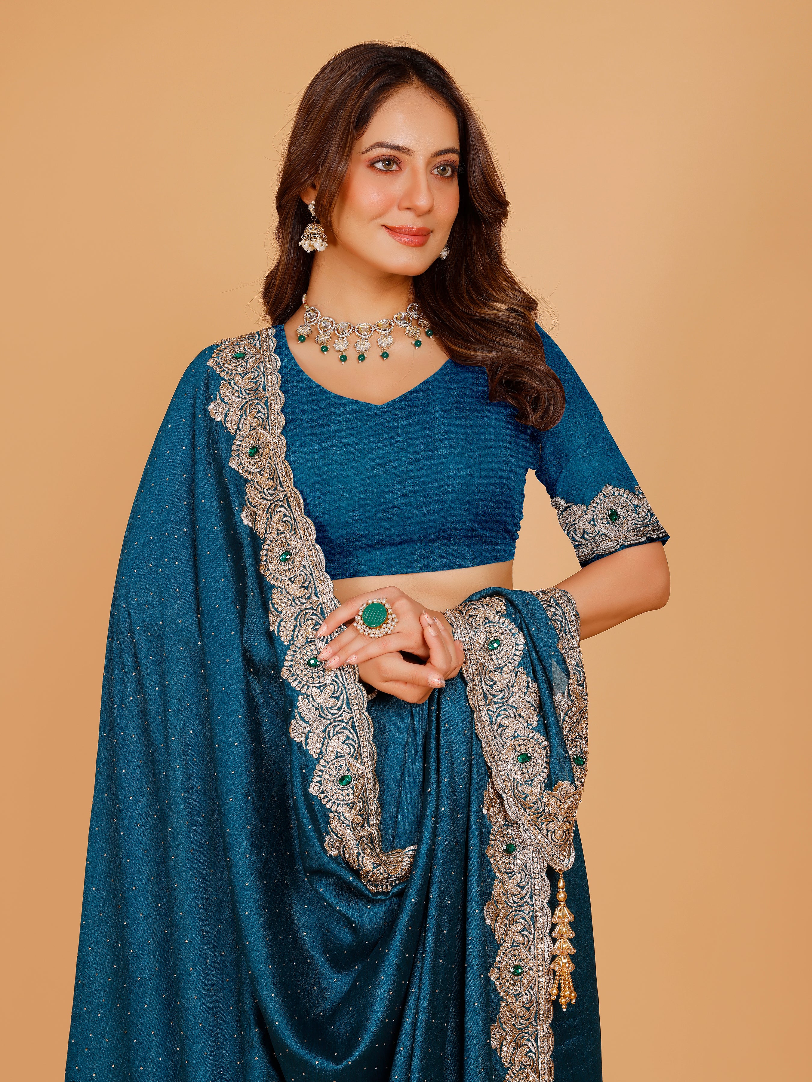 Bhavya Silk Embroidered Saree