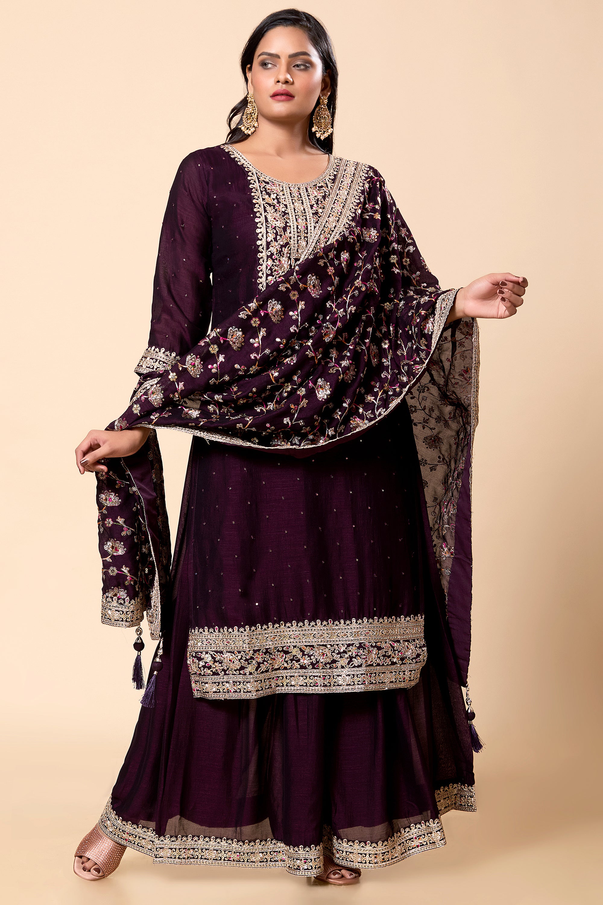 Vinita Palazzo Suit - Roop Darshan