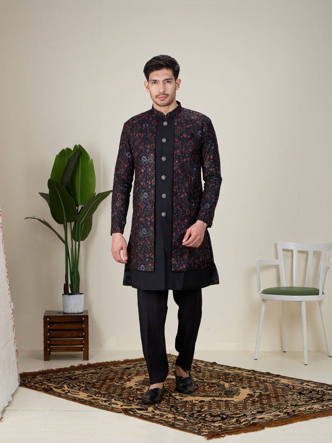 Mens Kurta Set Jacket Style