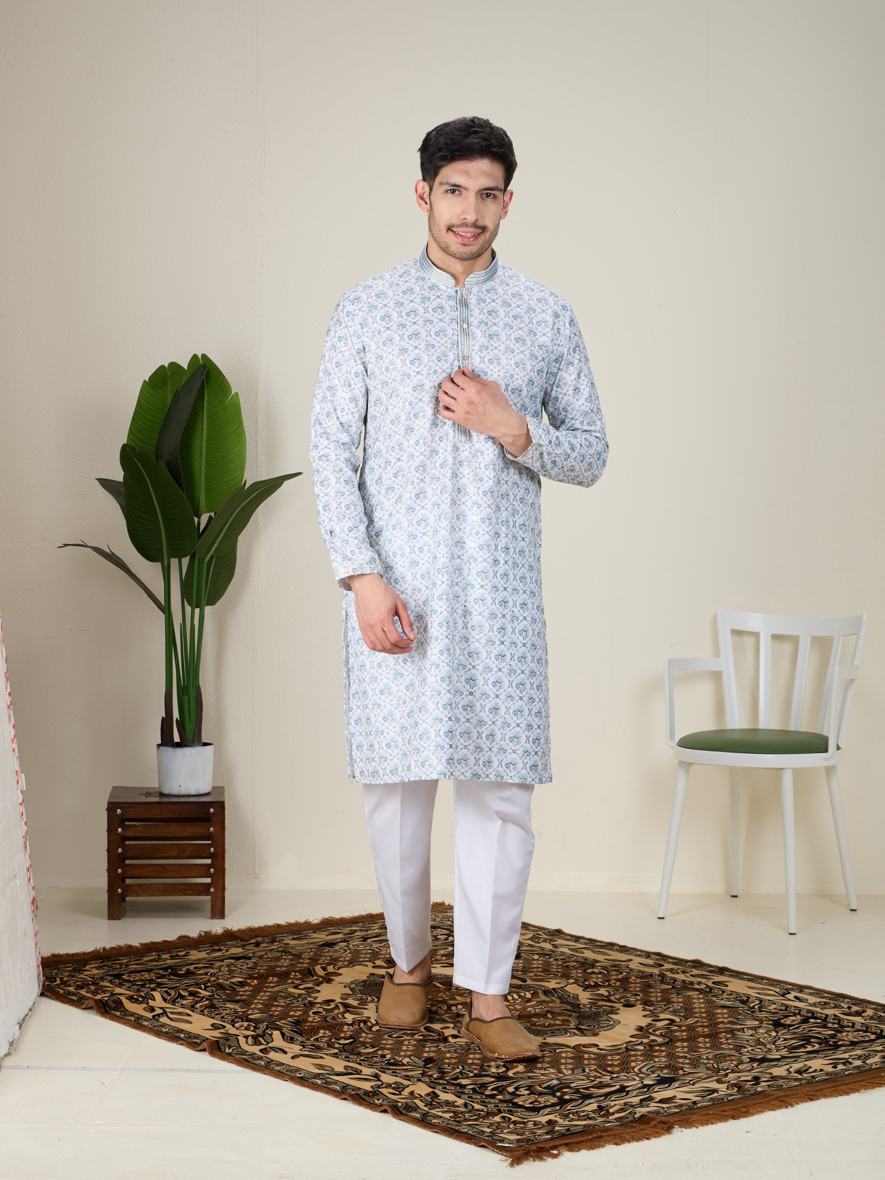 Mens Silk Kurta Set
