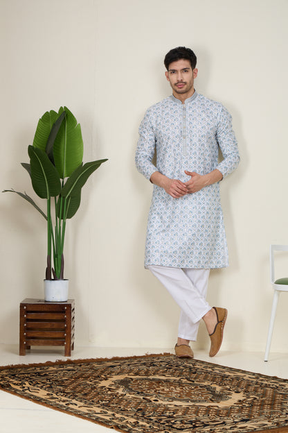 Mens Silk Kurta Set