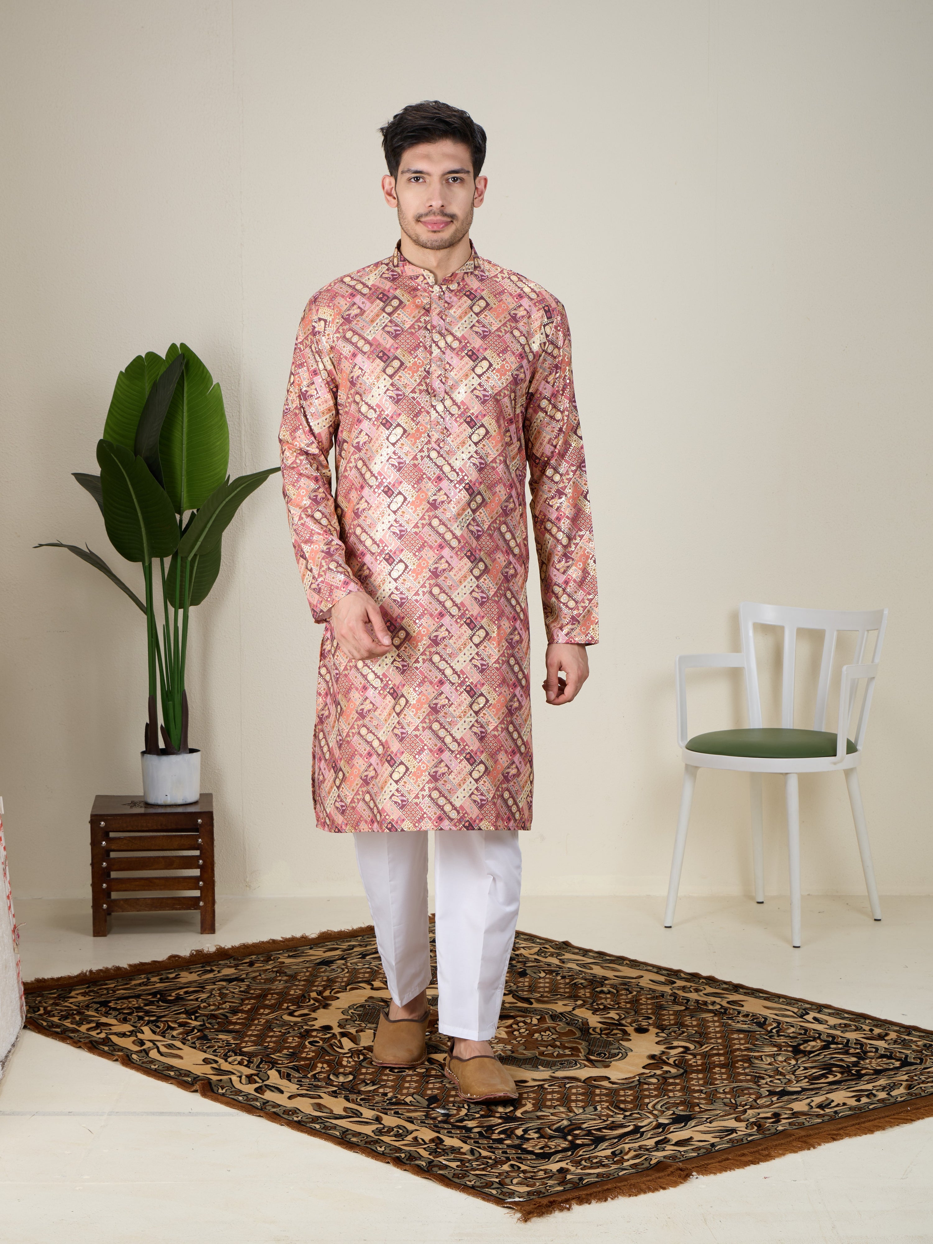 Mens Silk Kurta Set