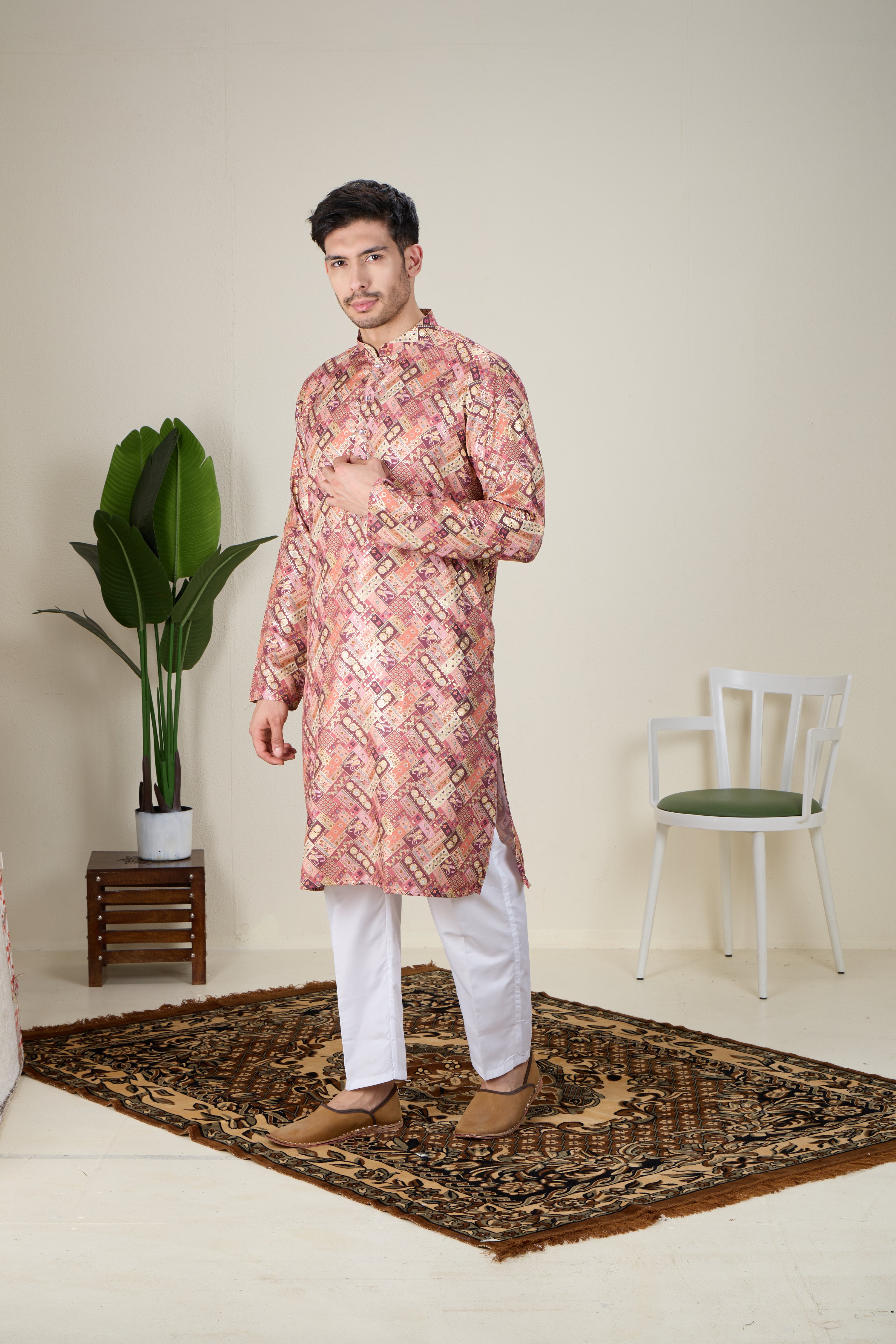 Mens Silk Kurta Set