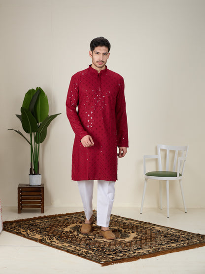 Mens Embroidered Kurta Set