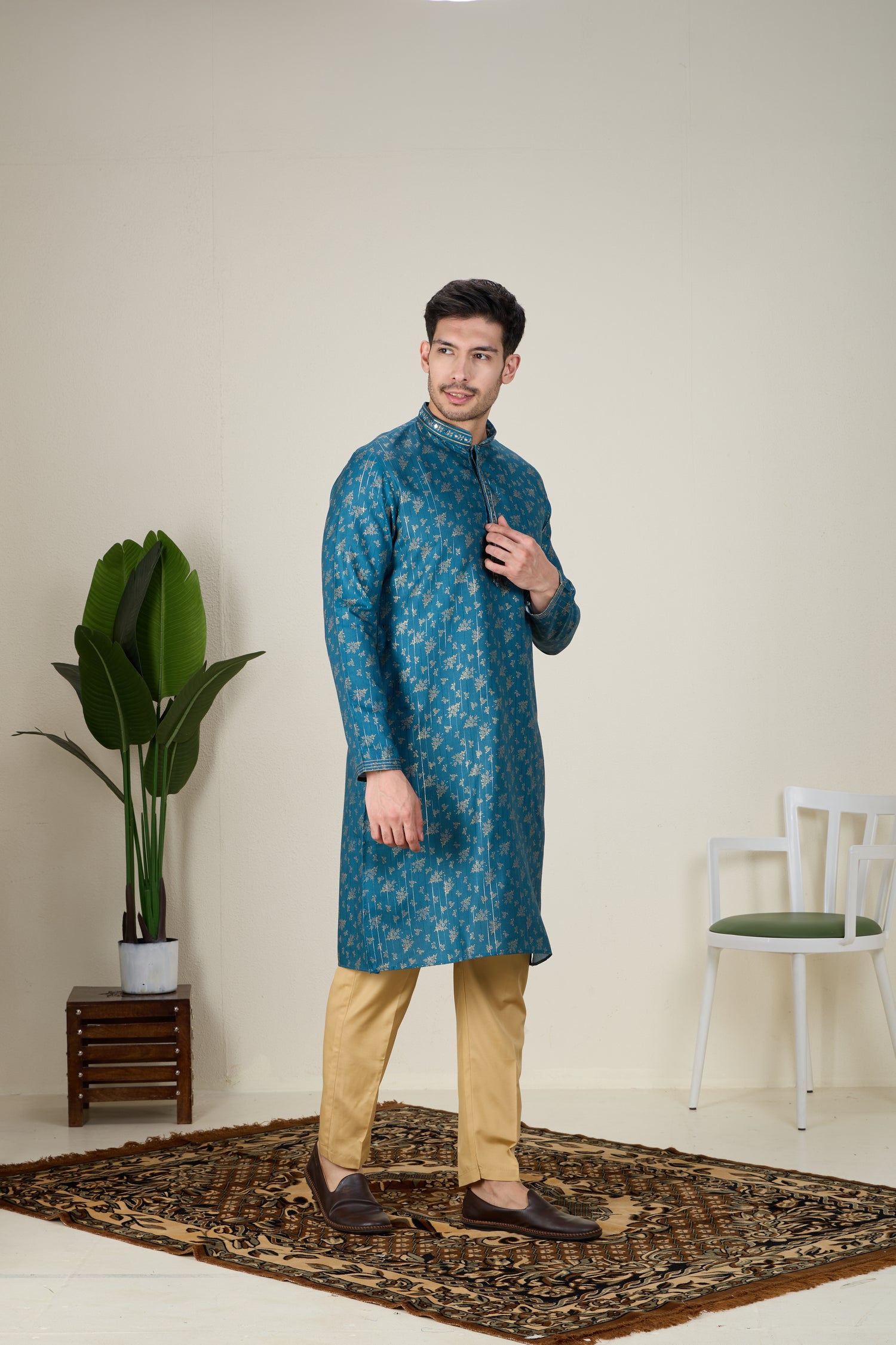 Mens Silk Kurta Set