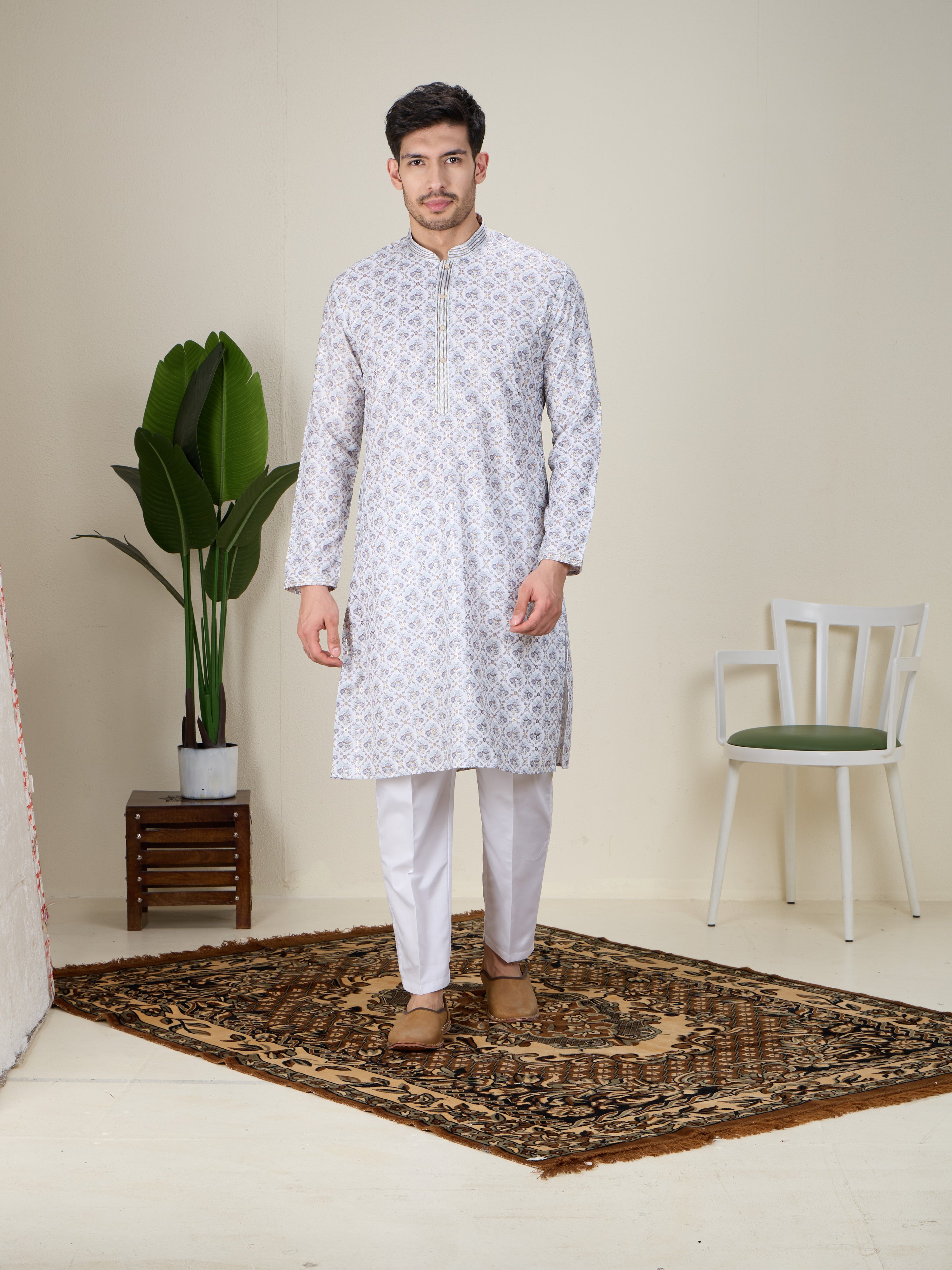 Mens Silk Kurta Set
