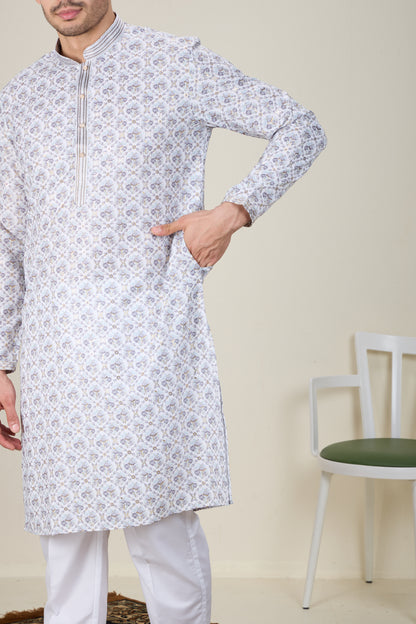 Mens Silk Kurta Set