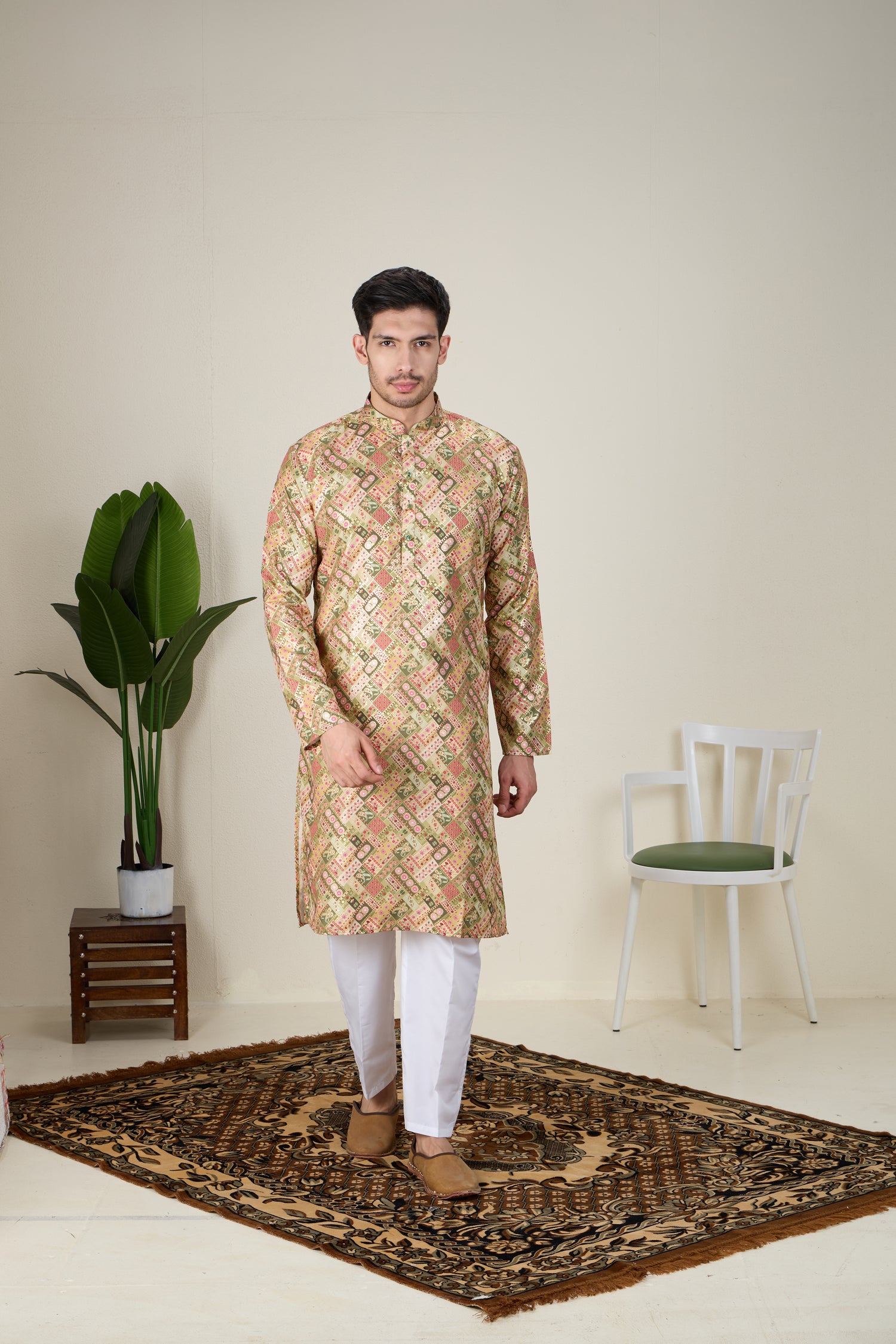 Mens Silk Kurta Set