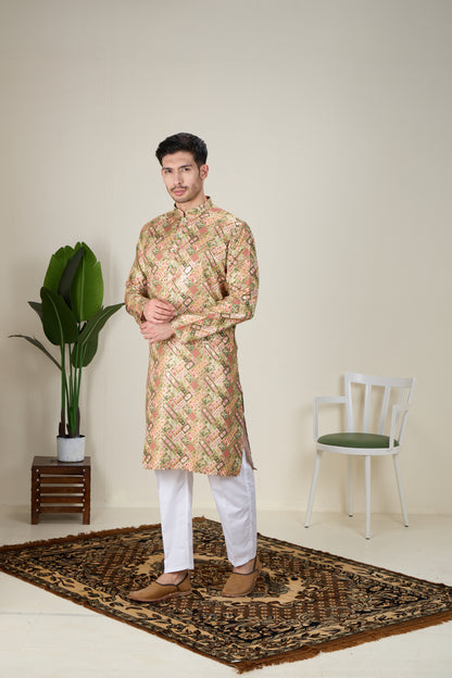 Mens Silk Kurta Set