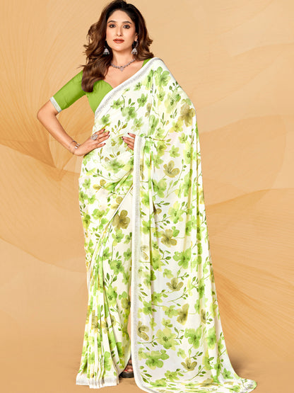 Bansari Floral Print Saree - Roop Darshan