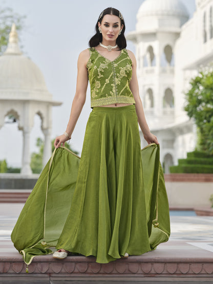Aarti Crop Top Palazzo Suit