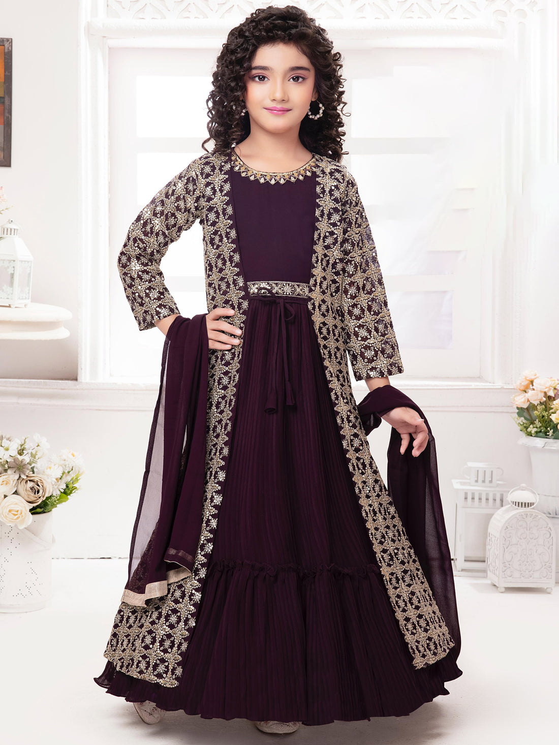 Advika Flair Suit With Jacket - Roop Darshan