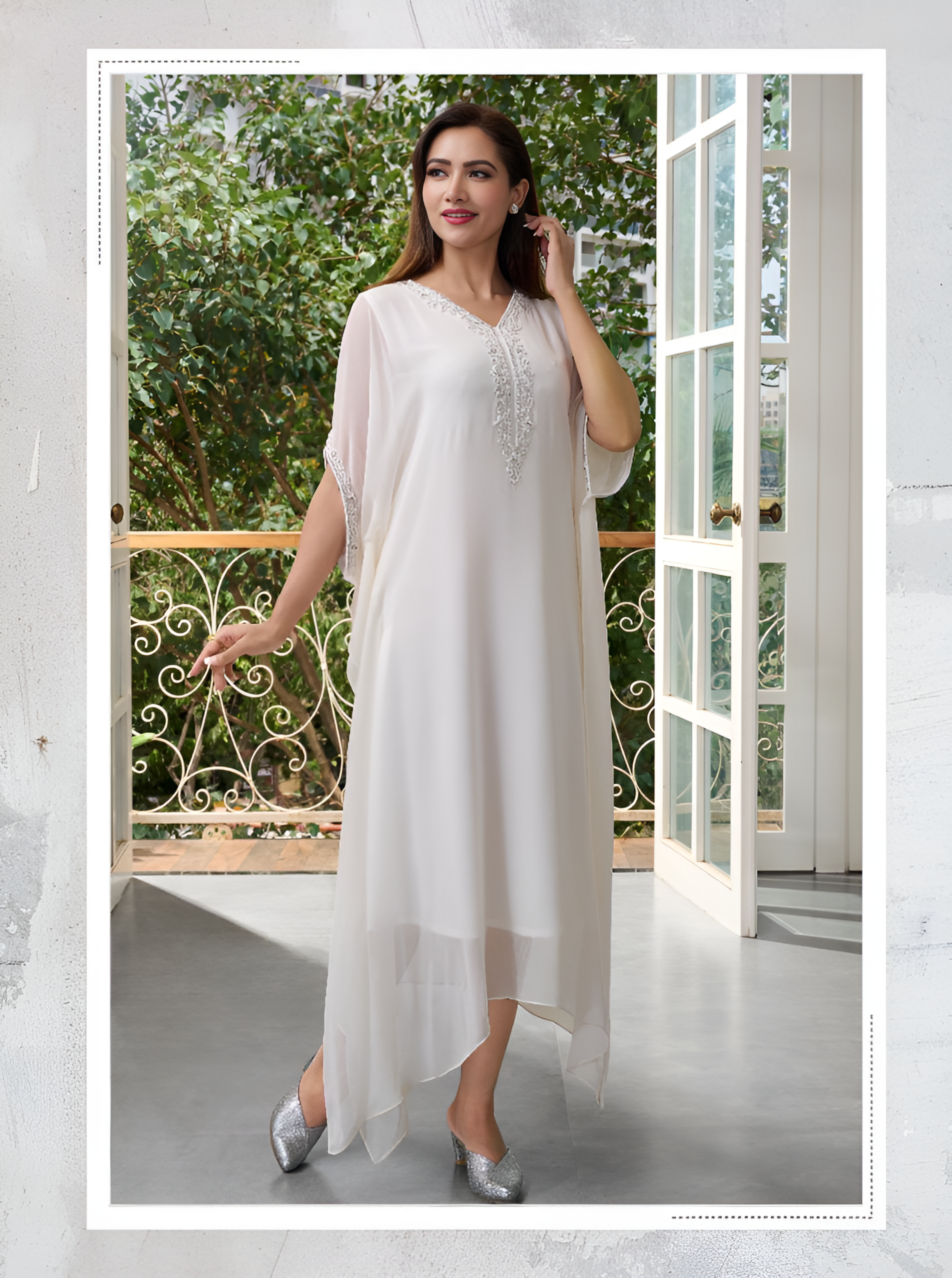 Nisha Georgette Stone Work Kaftan
