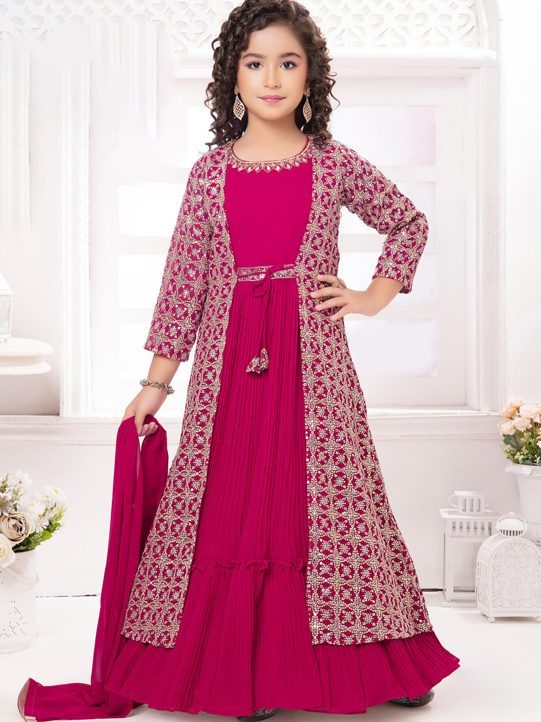 Advika Flair Suit With Jacket - Roop Darshan