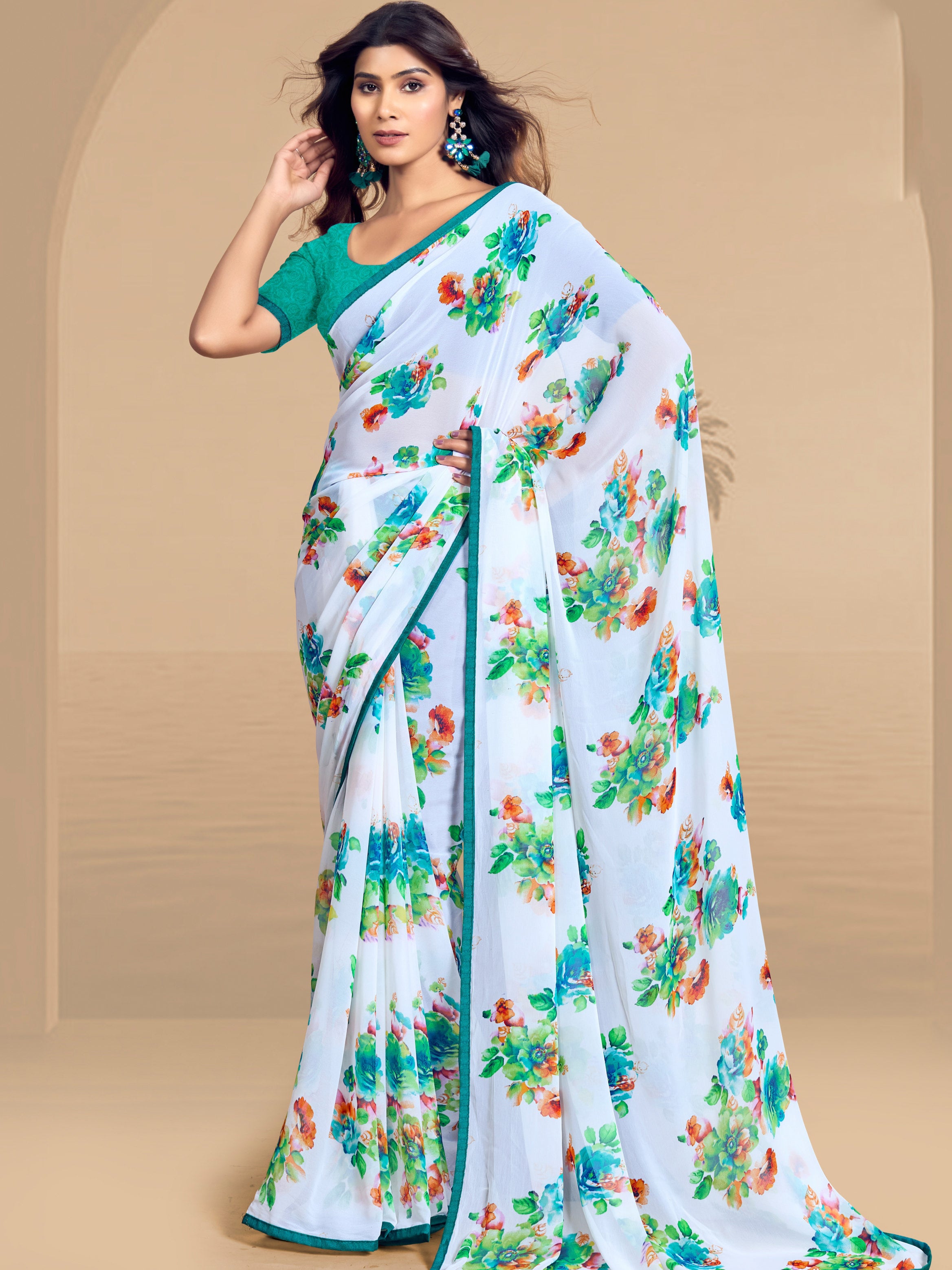 Raha Floral Saree - Roop Darshan