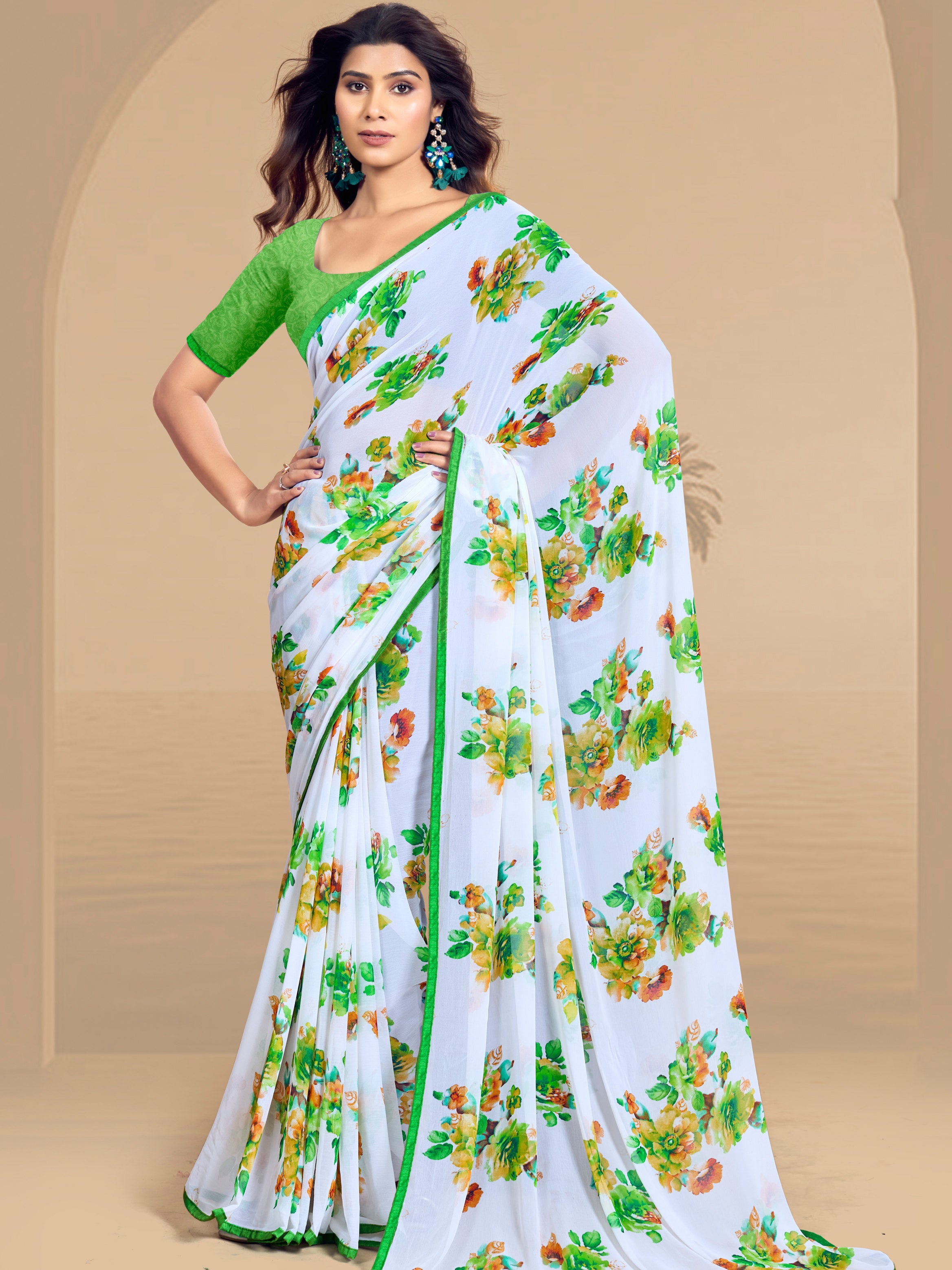 Raha Floral Saree - Roop Darshan