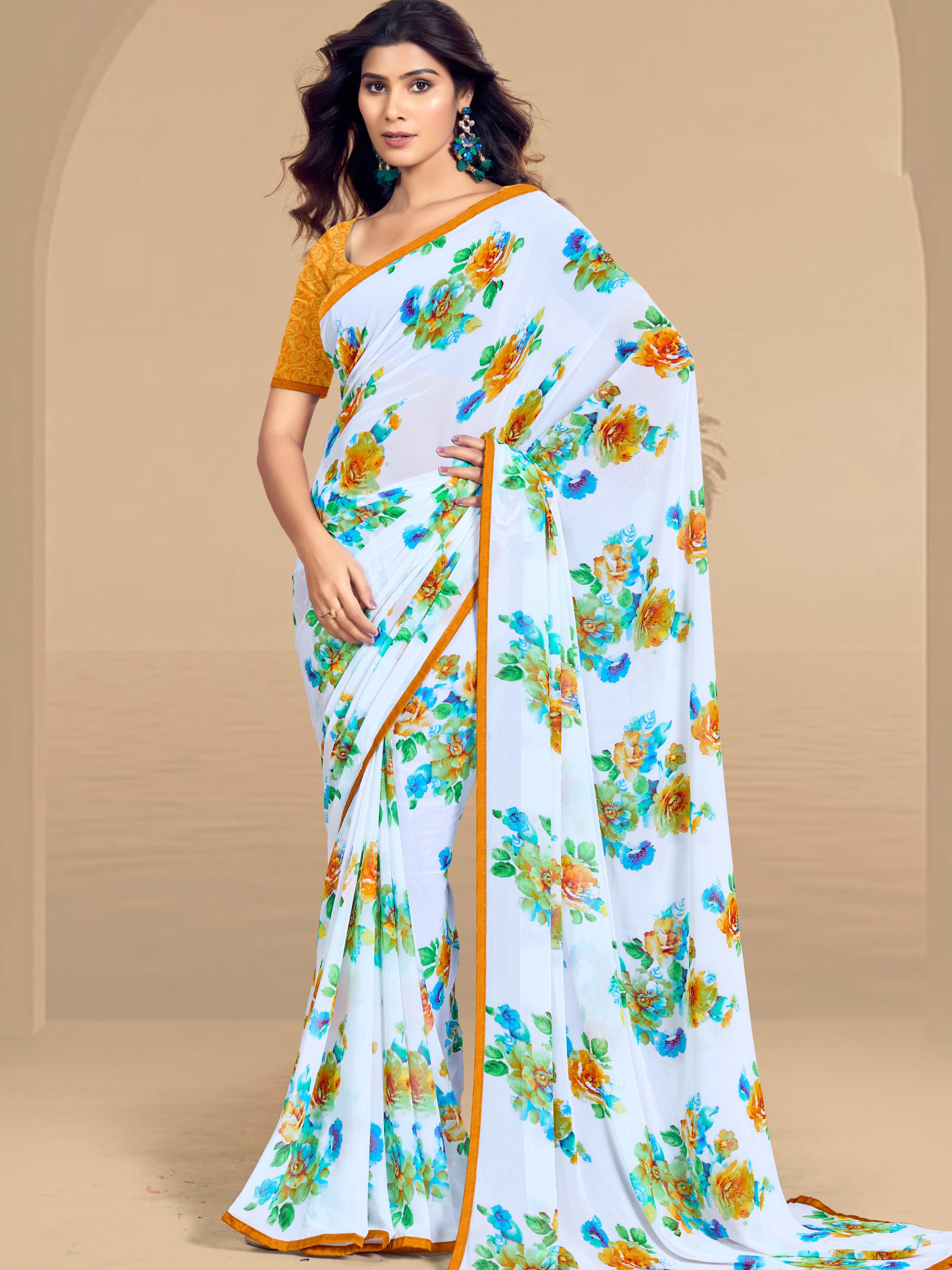 Raha Floral Saree - Roop Darshan