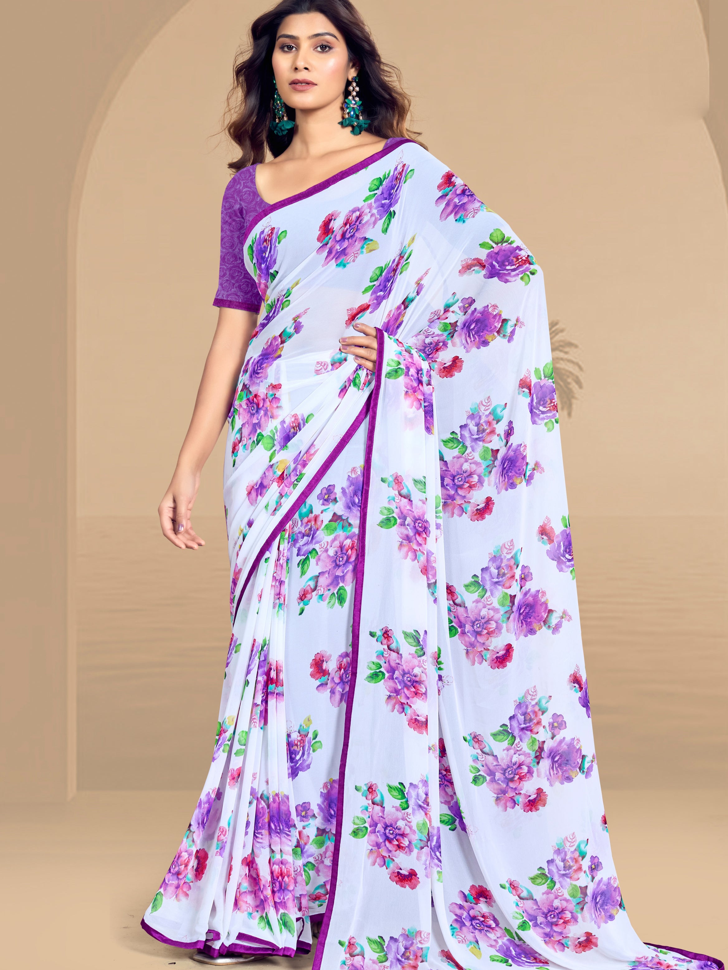 Raha Floral Saree - Roop Darshan