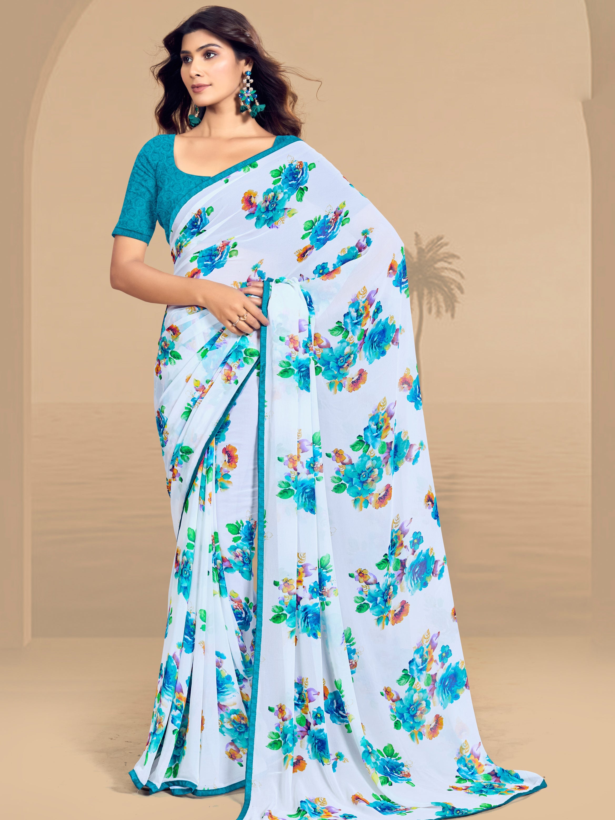 Raha Floral Saree - Roop Darshan