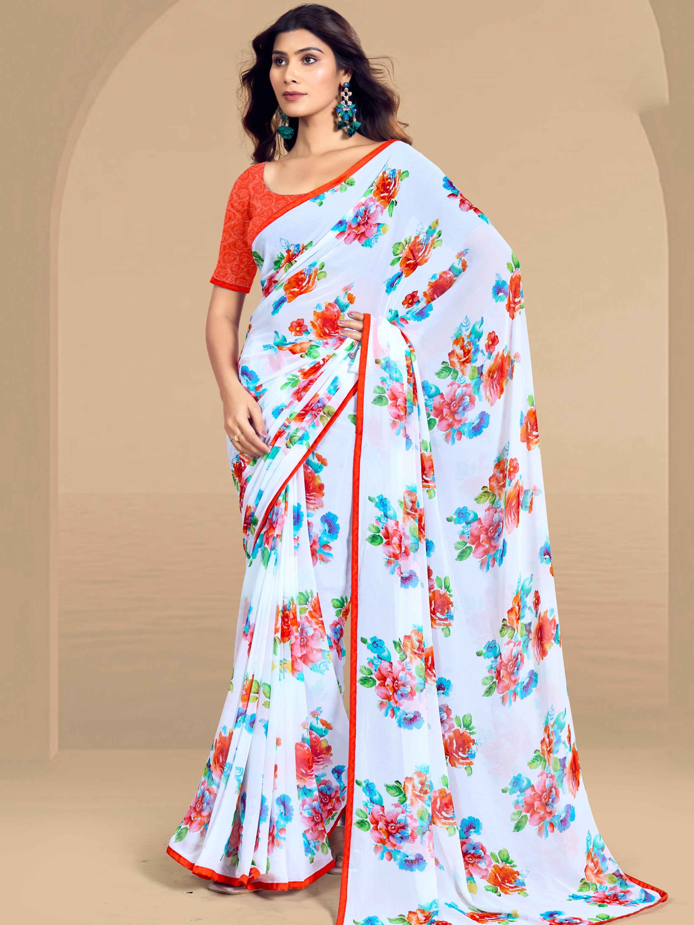 Raha Floral Saree - Roop Darshan