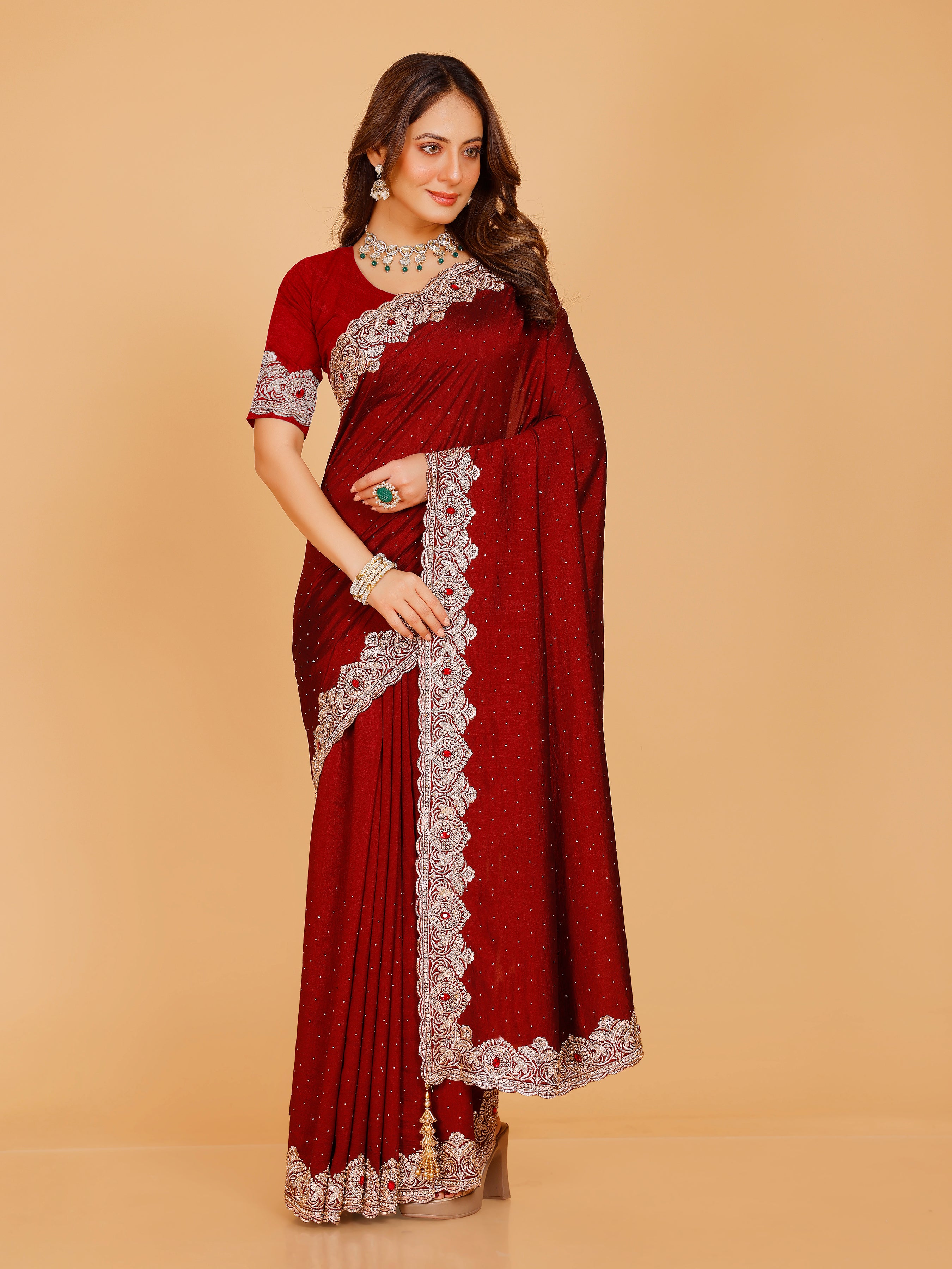 Bhavya Silk Embroidered Saree