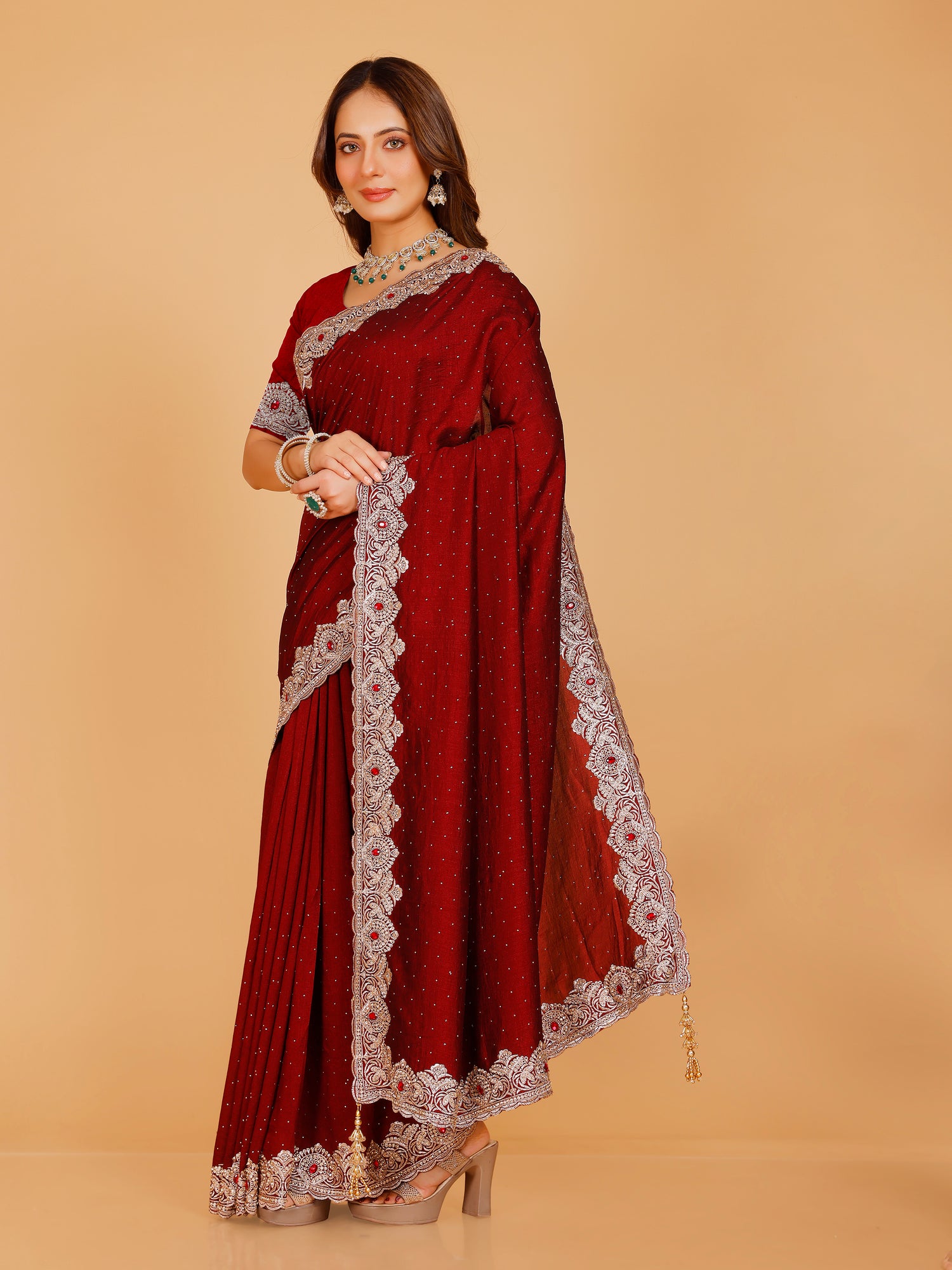 Bhavya Silk Embroidered Saree