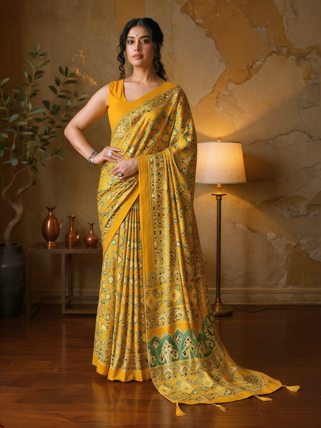 Kreena Silk Printed Saree - Roop Darshan