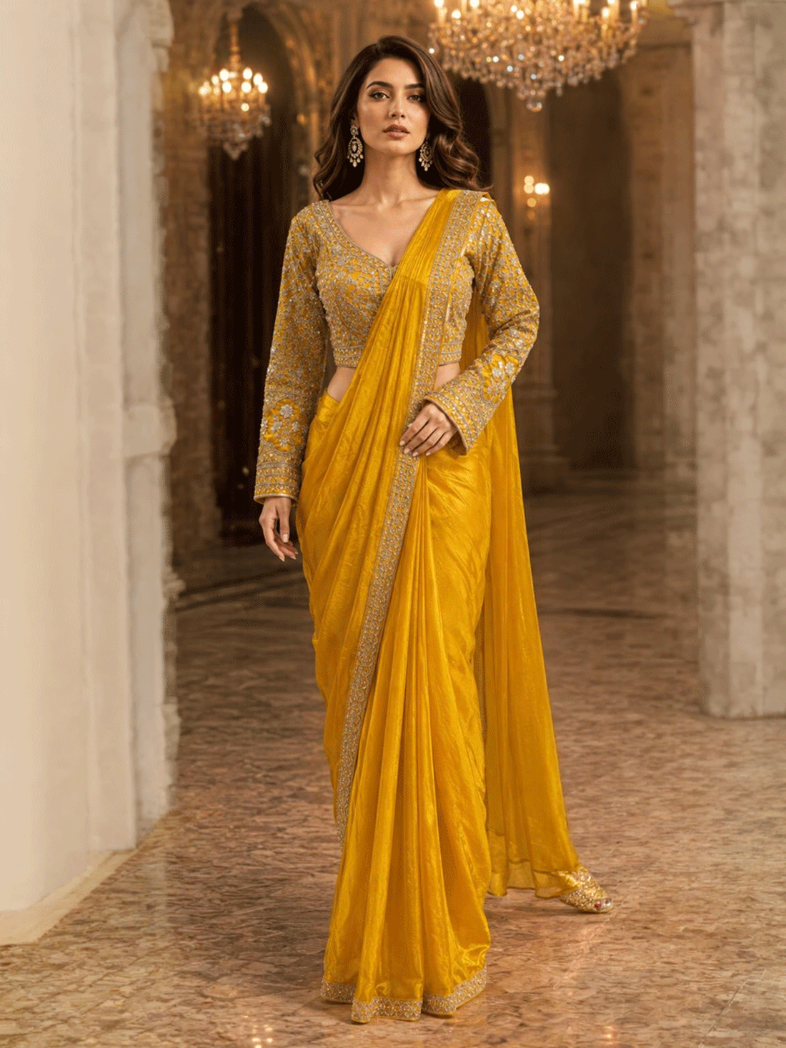 Aditi Silk Readymade Choli Saree