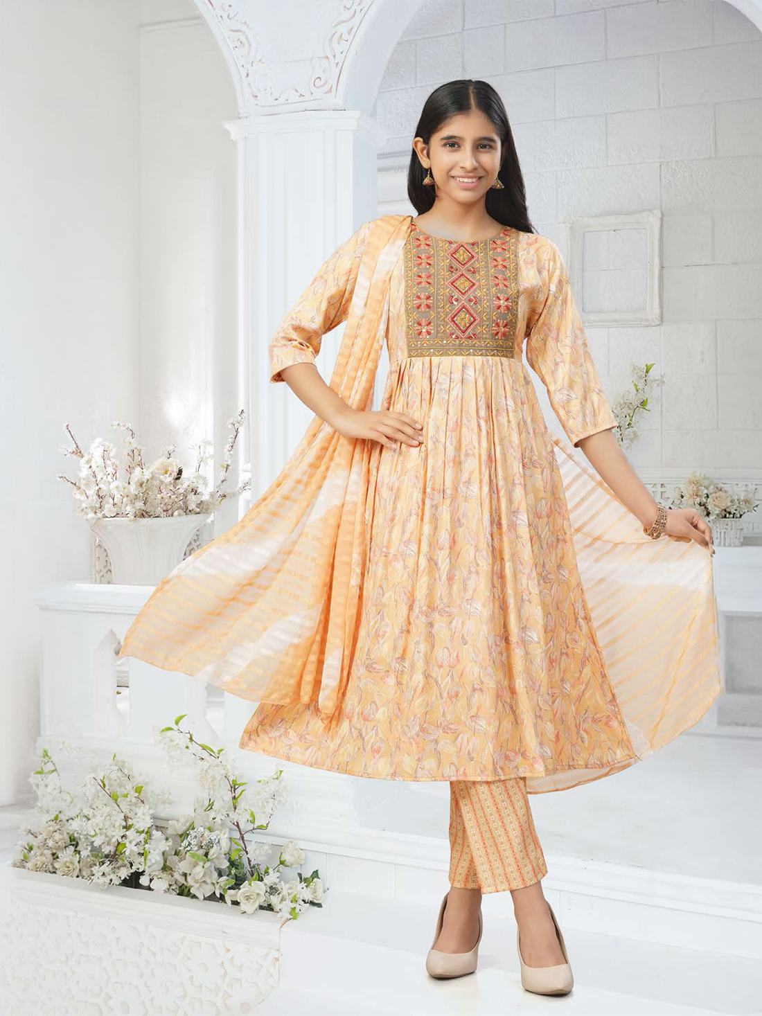 Veeha Rayon Printed Flair Suit