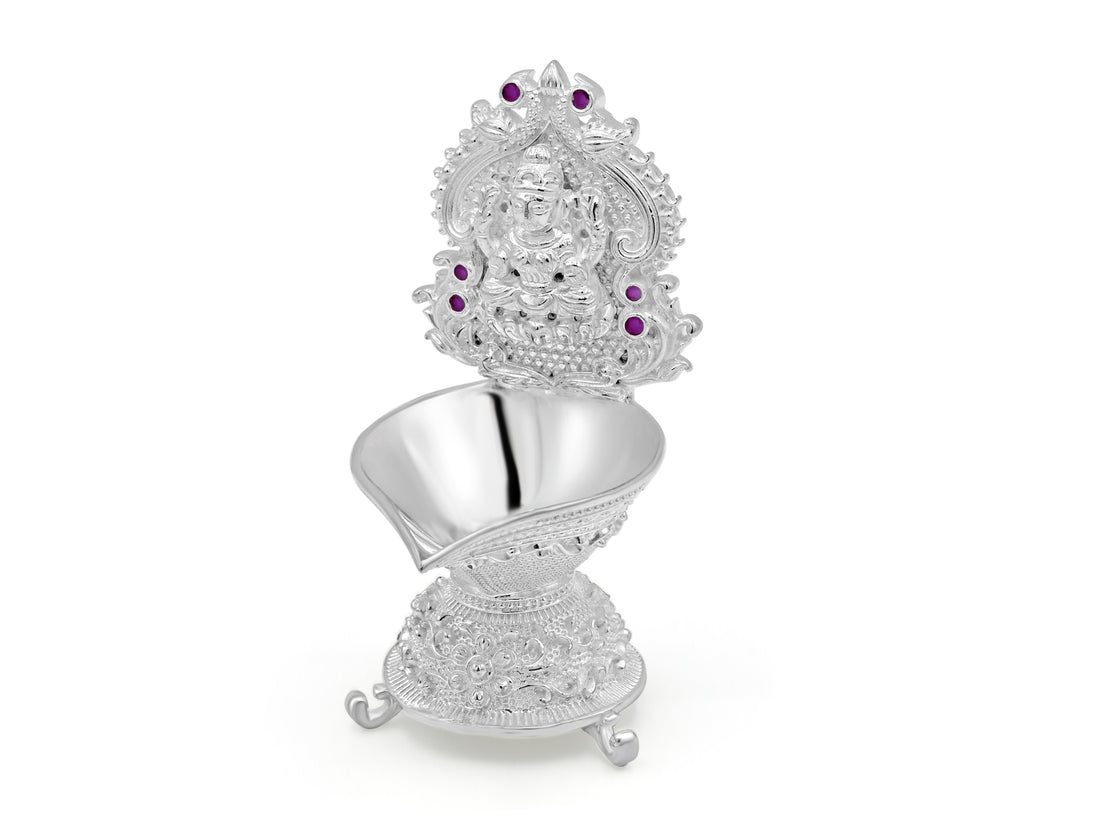 Silver Laxmi Diya - Roop Darshan