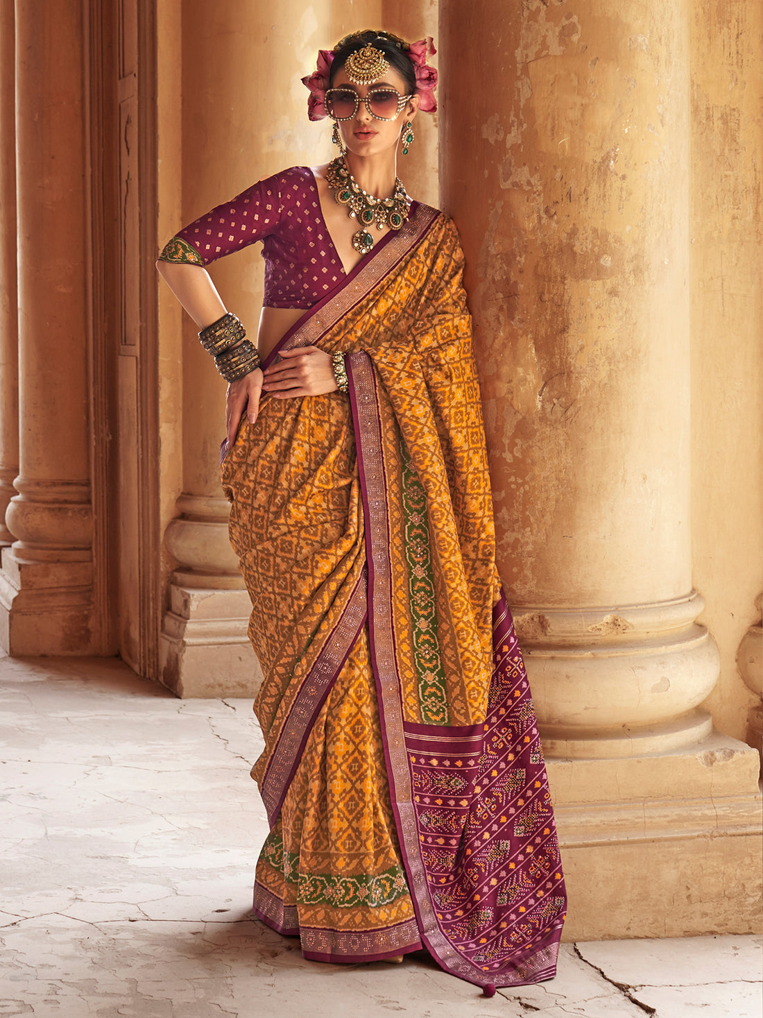 Chanda Silk Printed Saree - Roop Darshan