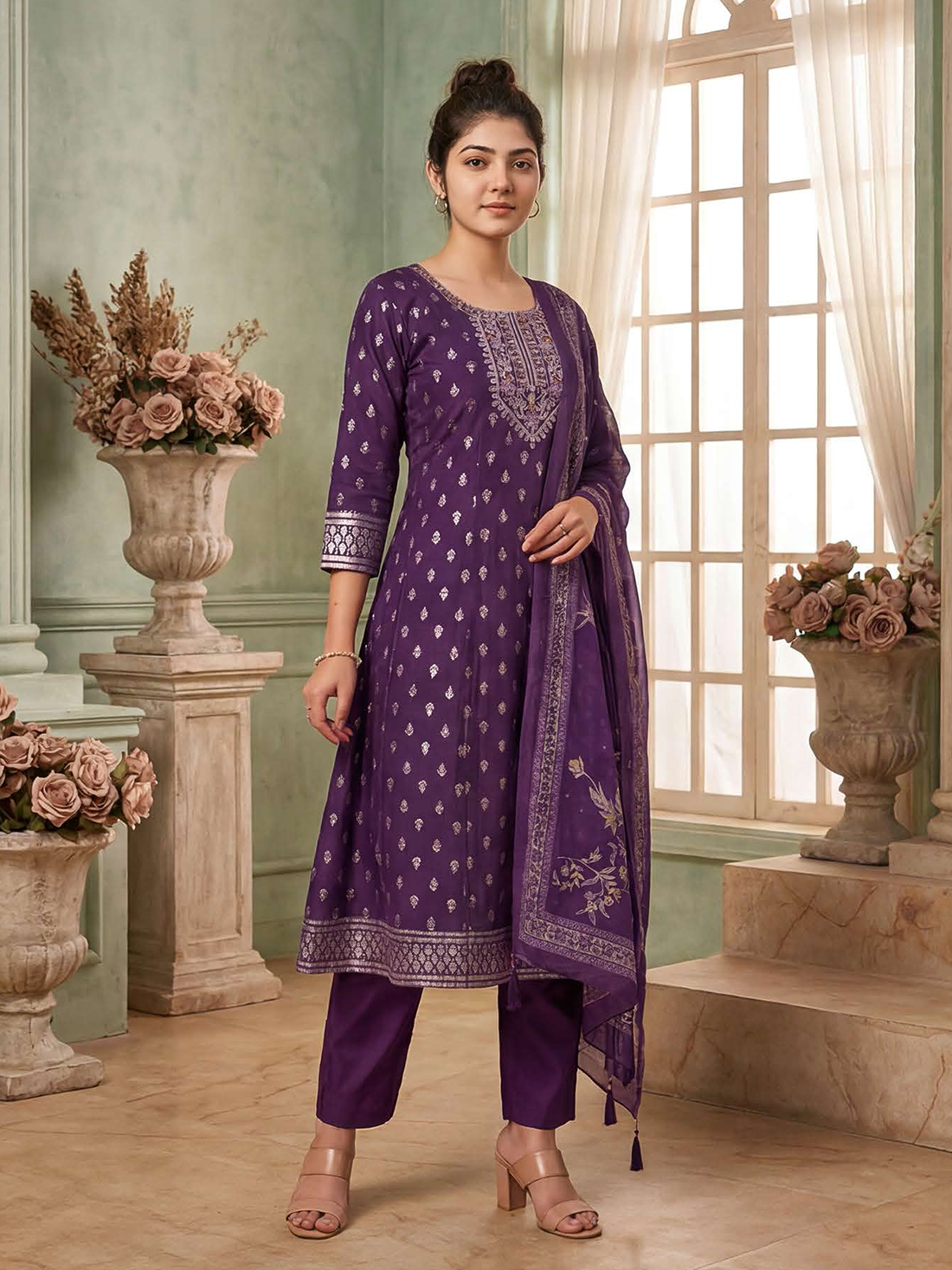Diya Printed Flair Suit