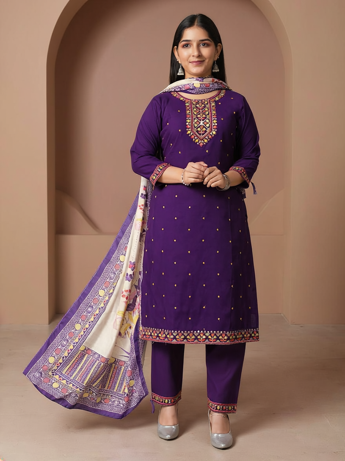 Aisha Silk Straight-Cut Suit