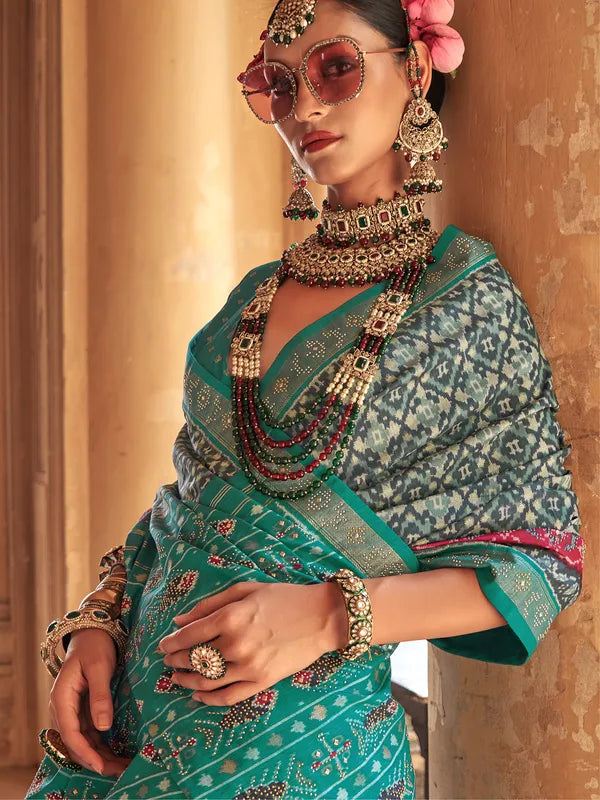 Krishi Silk Printed Saree - Roop Darshan