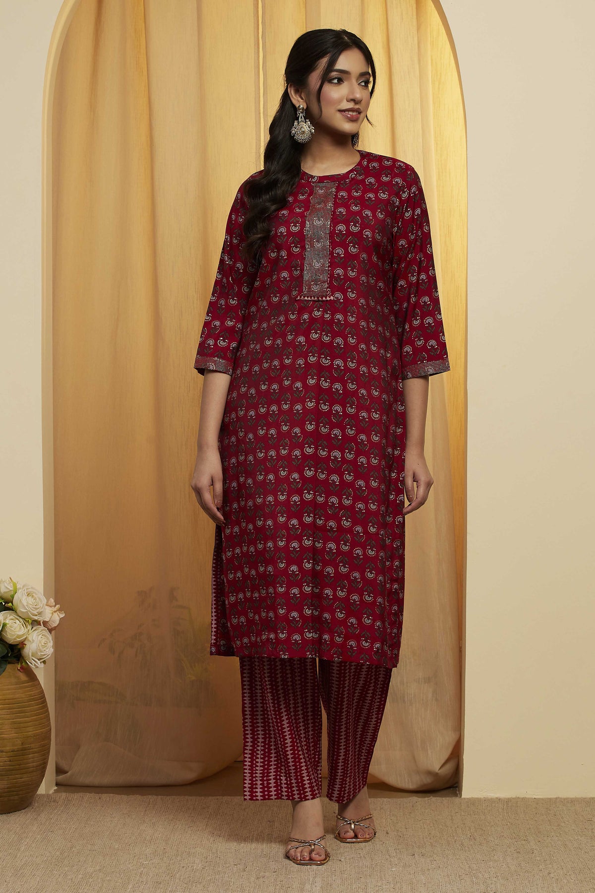 Biba Kurti With Palazzo - Roop Darshan