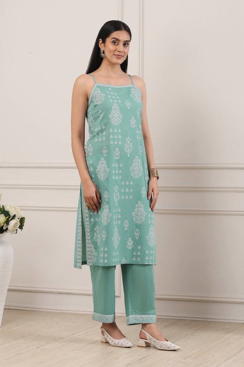 Biba Ladies Cotton Kurti with Pant - Roop Darshan