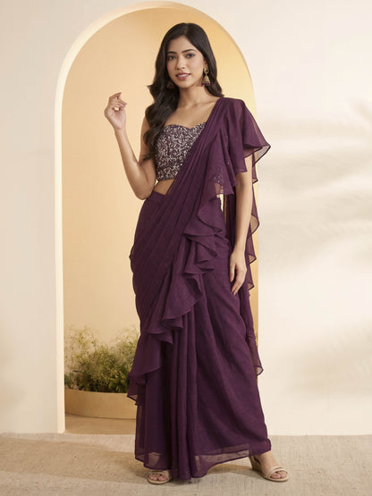 Biba Pre-draped Saree - Roop Darshan