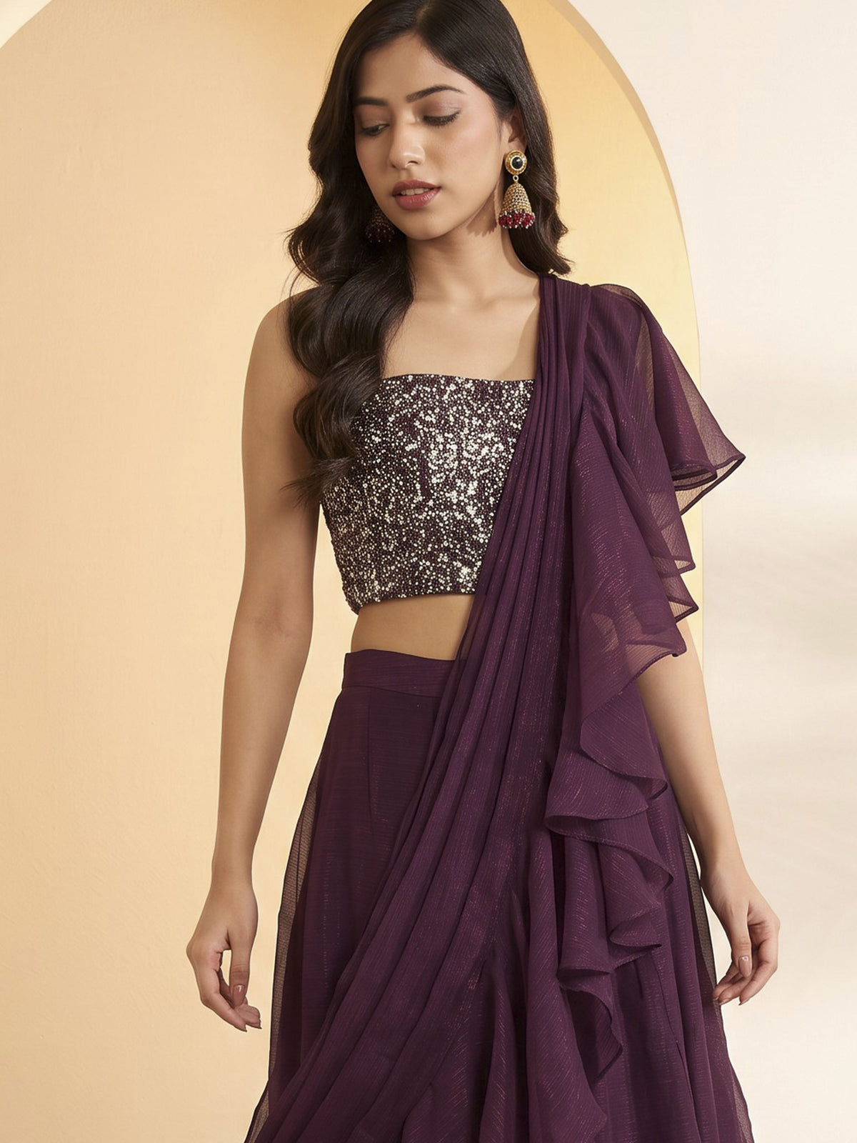 Biba Pre-draped Saree - Roop Darshan