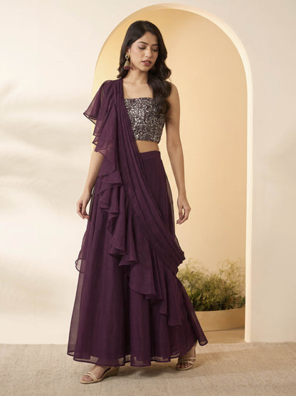 Biba Pre-draped Saree - Roop Darshan
