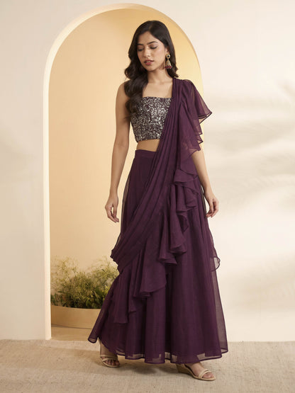 Biba Pre-draped Saree - Roop Darshan