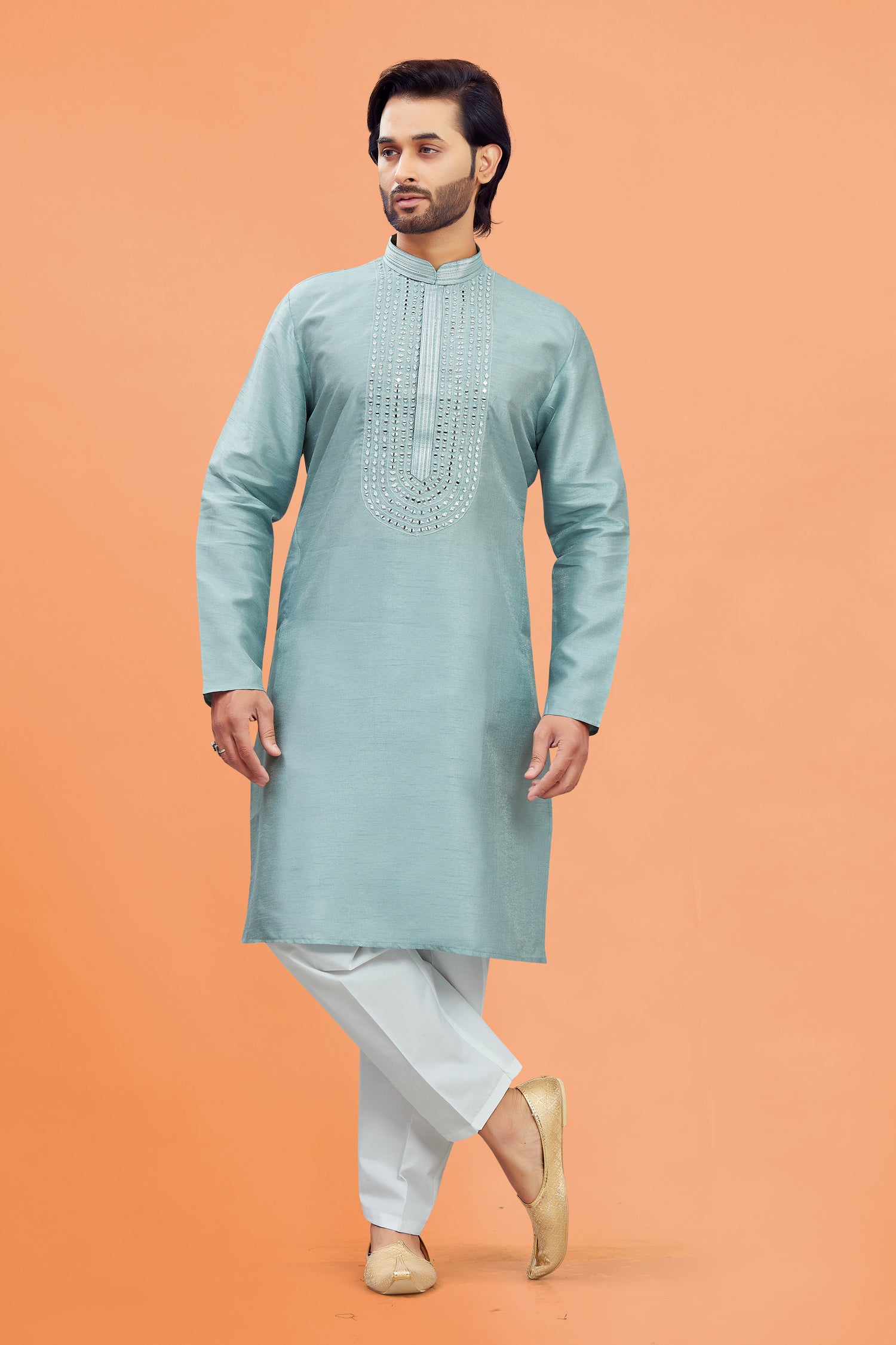 Mens Silk Kurta Set - Roop Darshan