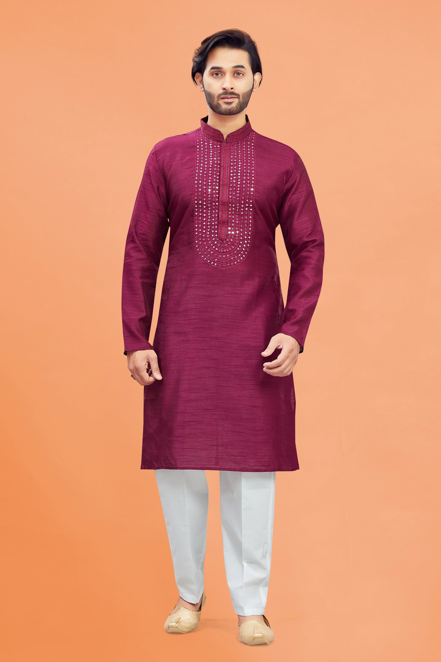 Mens Silk Kurta Set - Roop Darshan