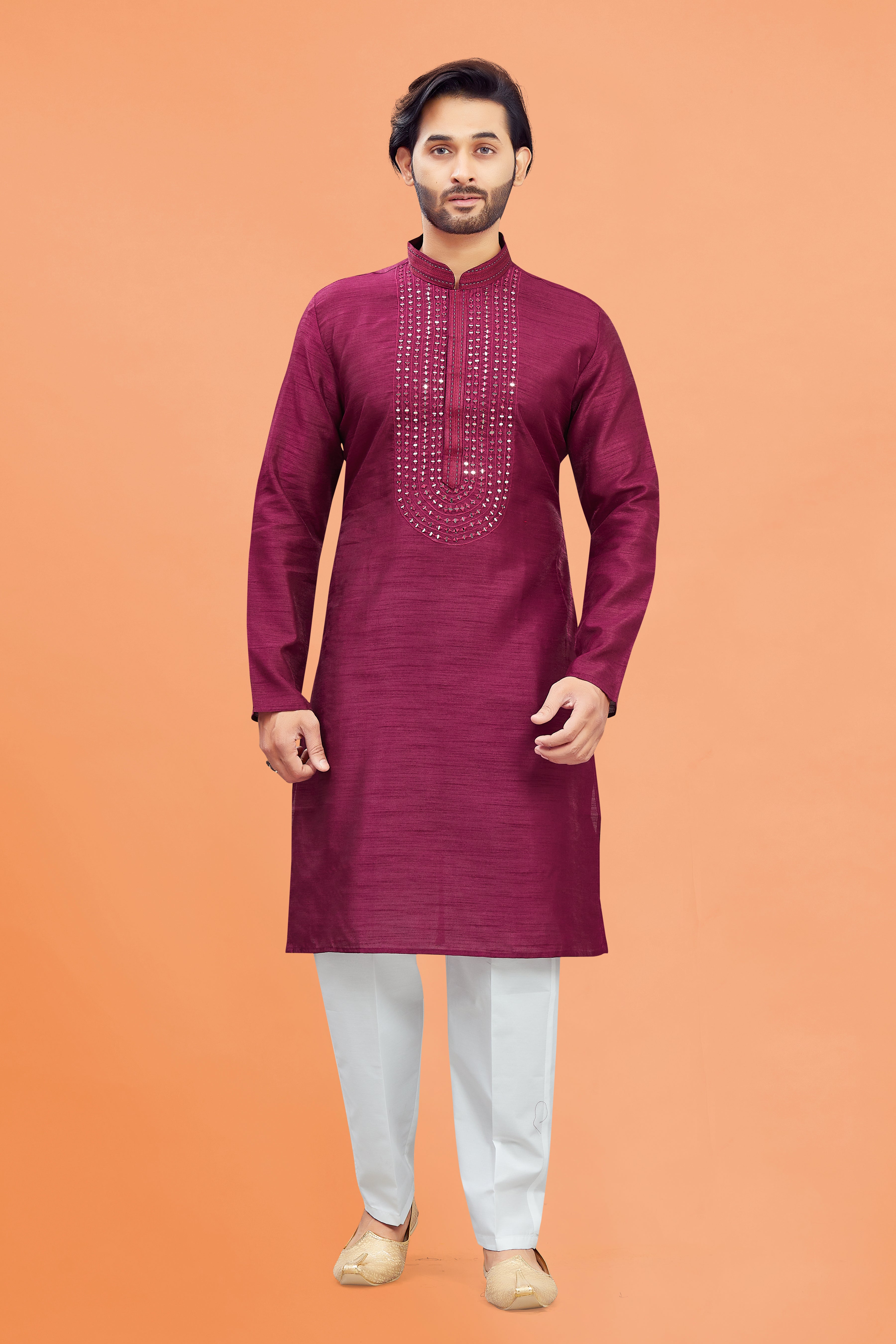 Mens Silk Kurta Set - Roop Darshan