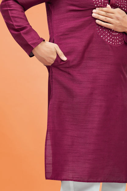 Mens Silk Kurta Set - Roop Darshan