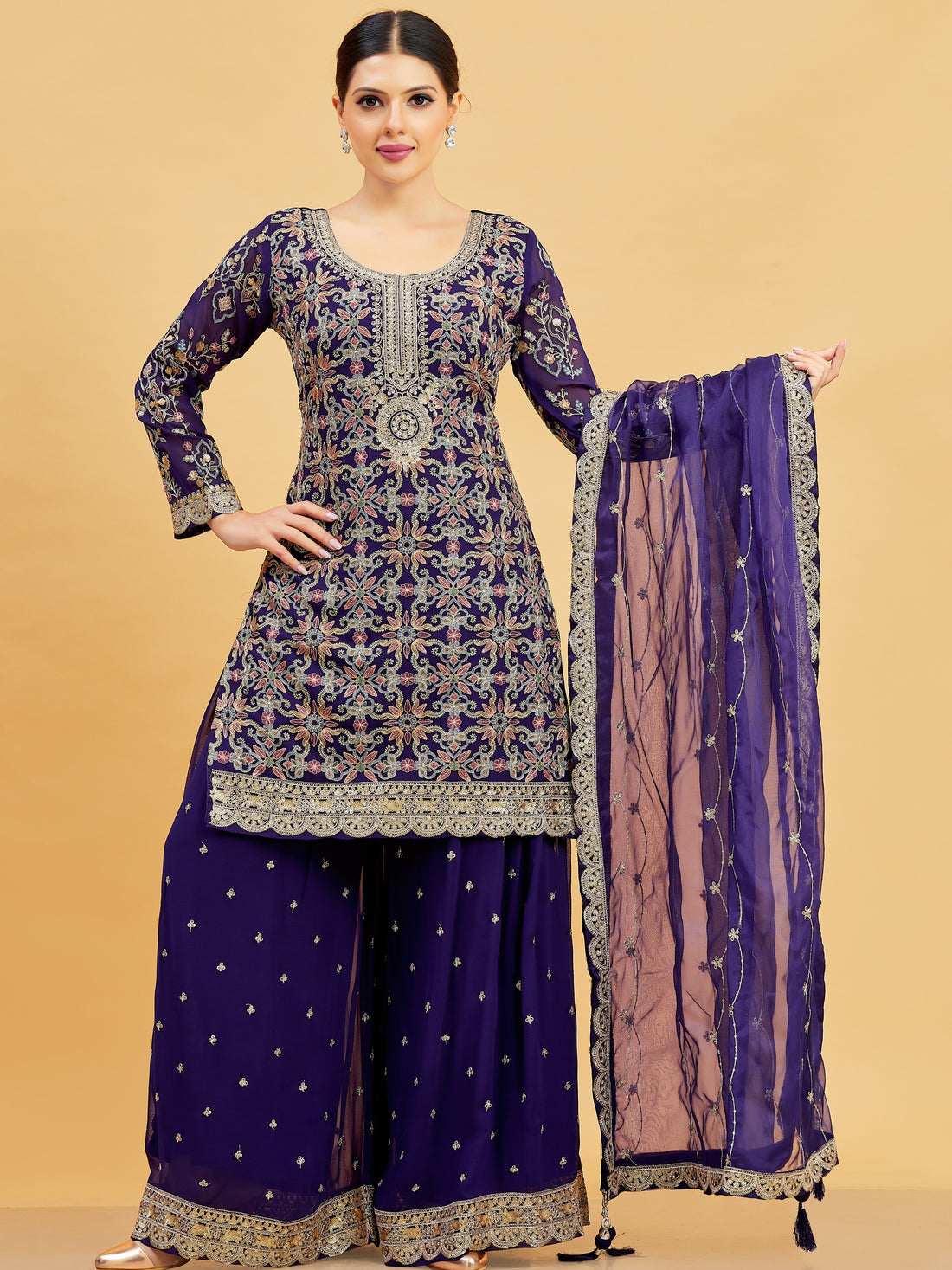 Karishma Palazzo Suit - Roop Darshan