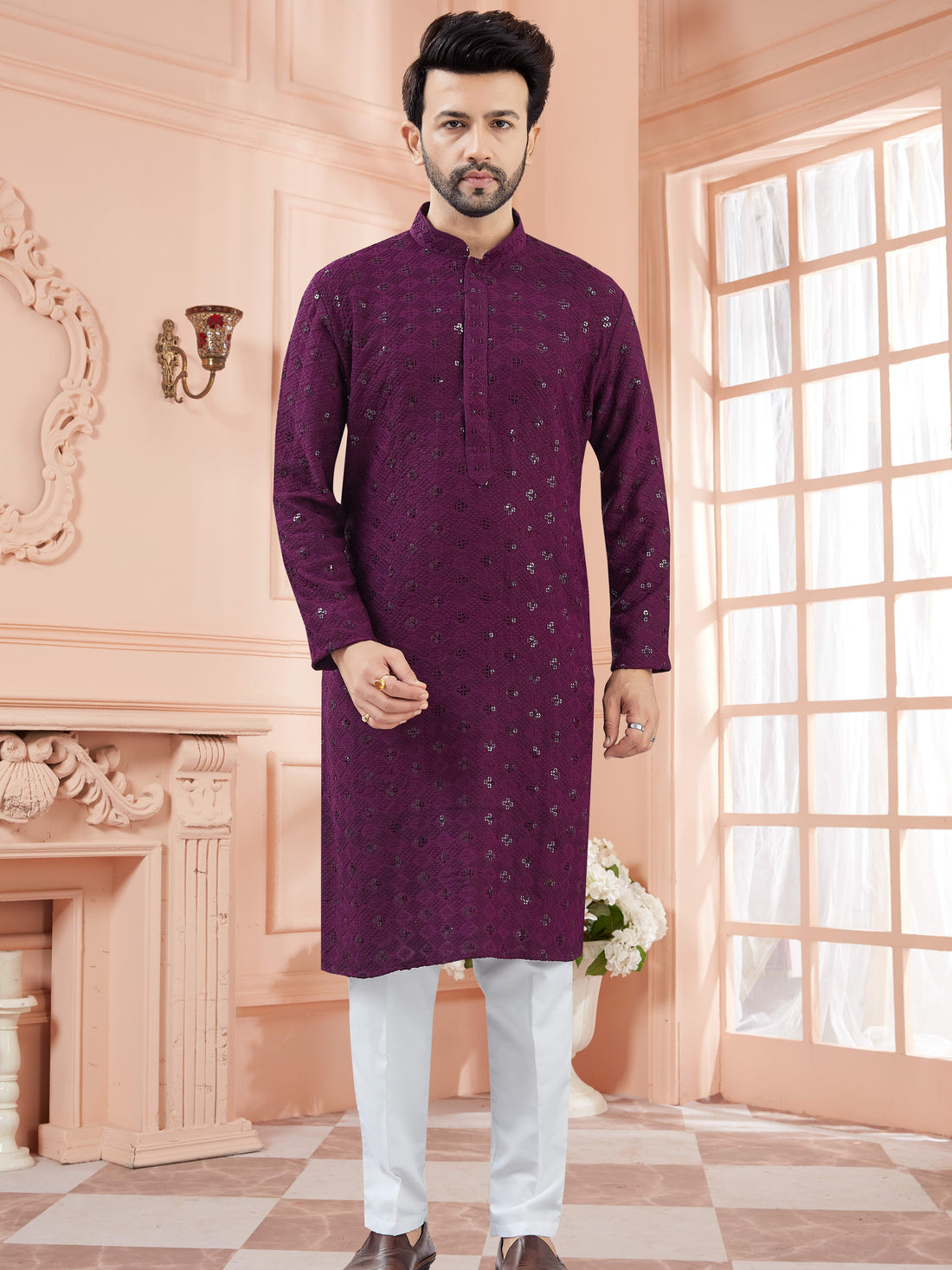 Mens Tiki Resham Kurta Set